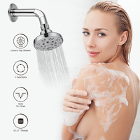 Leelongs douchette portable Salle de bain 5 Modes Pommeau de douche rond universel avec colonne de douche à bras