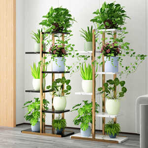 Soporte para Plantas de Pie, Multicapa, para Interiores y Exteriores, Estante para Macetas de Balcón, Forma Rectangular, Estante de Almacenamiento Independiente - Product Image 1