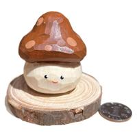 Décoration rustique en bois, figurine champignon réaliste en tilleul, adorable, cadeau d'anniversaire parfait pour les enfants, vente en gros disponible depuis la Chine