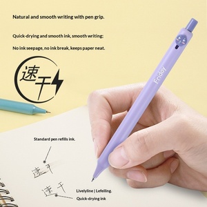 Stylo plume Zanshi à bouton neutre, série 0,42 mm, en plastique noir, pour l'écriture quotidienne et les examens des étudiants - Product Image 3