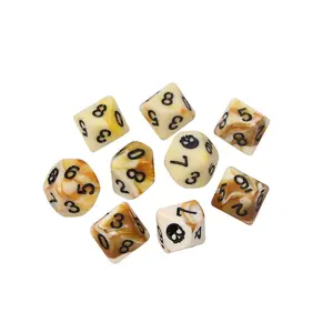 custom made 10 sided aureate bone dice gold dice