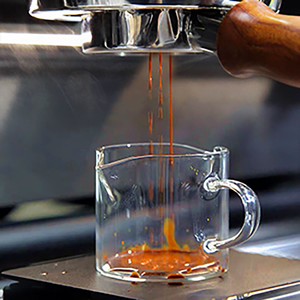 Microonde sicuro 4 OZ piccolo chiaro doppio beccuccio latte Espresso bicchierino tazza di vetro con manico per frullati di <span class=keywords><strong>caffè</strong></span> - Product Image 5