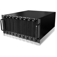 Boîtier de serveur industriel en rack EPona 5U 9 * Mini ITX Blade, châssis en acier de 1,2 mm avec alimentation 250 W et fenêtre latérale EKI-B9ITX
