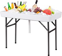 Hot Selling 4ft HDPE Folding Ice Cooler Table Medium pour la fête en plein air
