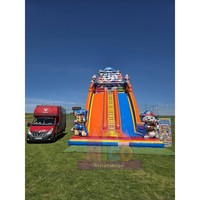 Toboggan gonflable commercial en PVC pour l'extérieur, grand format, facile à installer, avec piscine intégrée, écologique, idéal pour les locations événementielles - Vente chaude