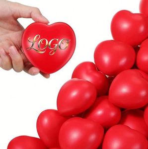 Balle anti-stress en mousse PU souple rouge en forme de cœur avec logo personnalisé, cadeau pour les enfants lors de fêtes - Product Image 1