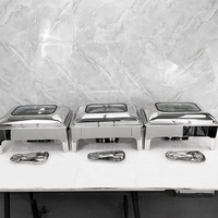 En gros, Ensembles de buffet en acier inoxydable 9L, Chauffe-plats électriques ronds et rectangulaires à chauffage par combustible et hydraulique, Prix usine