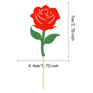 ท็อปเปอร์คัพเค้กรูปดอกกุหลาบ 12 ชิ้น สำหรับวันวาเลนไทน์ ใช้ตกแต่งเค้กในงานขอแต่งงาน งานหมั้น และงานแต่งงาน - Product Image 4