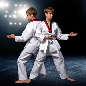 Dobok Uniforme per Adulti con Scollo a V Approvato WTF in Cotone Tessuto Speciale Colorato per Taekwondo Kukkiwon Corea Arti Marziali - Product Image 6