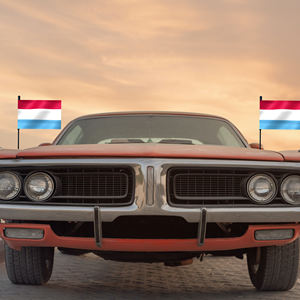 Drapeau automatique de voiture luxembourgeoise avec base magnétique et mât de drapeau flexible des pays nationaux luxembourgeois LU pour capot de voiture Bagetu - Product Image 6