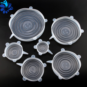 Ensemble de couvercles de conservation alimentaire en silicone extensibles, 6 pièces, réutilisables, ronds, à clipser, pour fruits, légumes, pique-nique - Product Image 1