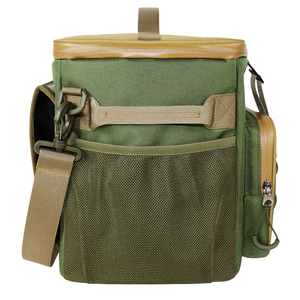 Sac isotherme vert de grande capacité, pliable, avec sangles réglables, pour pique-nique et utilisation en extérieur, avec porte-canettes - Product Image 4