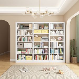 Home Steel Bookshelf Five Layers <b>Large</b> Capacity Storage Living Room Floor Standing Shelf Rectangle Metal Bookcase - Product Image 2