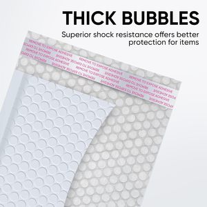 <b>White</b> Bubble Mailers 8.5x12 Inch, 100 Pack, Usable Size 8.25x12 Inch. Opaque Self-Seal Waterproof Poly Padded <b>Envelopes</b> - Product Image 3