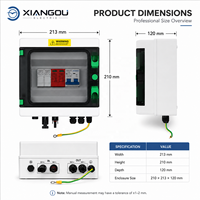 Boîtier de Combinaison Solaire Photovoltaïque 1 Entrée 1 Sortie 1 Chaîne 600V CC IP65 20A avec Fusible MCB SPD pour Système Photovoltaïque Connecté au Réseau sur Toit Xiangou Electric OEM/ODM