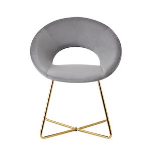 Chaise de salle à manger en velours marron avec pieds en métal, nouveau design, pour la maison, vente en gros - Product Image 5