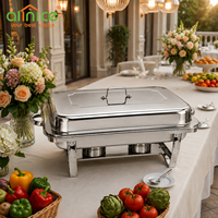 Chauffe-Plat Allnice 9L en Acier Inoxydable avec Couvercle, Réchaud Alcool pour Hôtels, Banquets et Buffets
