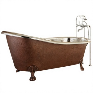 Larga Duración de alta calidad de cobre puro hecho a mano níquel Interior garra pie zapatilla bañera de cobre - Product Image 1