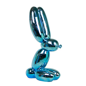 Estatua artesanal de resina de estilo Art <span class=keywords><strong>Deco</strong></span>, acabado metálico, conejito, conejo, figurita, globo, animales, escultura hecha <span class=keywords><strong>a</strong></span> mano, resina, Art <span class=keywords><strong>Deco</strong></span> - Product Image 3