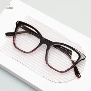 Omelle แว่นตากรอบใหญ่สำหรับผู้หญิง,กรอบแว่นตาออปติคอลผลิตจากอิตาลีสีสันสดใสทันสมัยปี2022