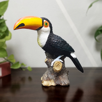 Ornement d'oiseau toucan en résine, figurine et statue d'animal de taille standard