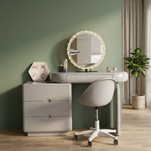 Modern Makeup Vanity Table <b>With</b> <b>Lighted</b> <b>Mirror</b> Storage Desk For Bedroom Furniture - Product Image 4