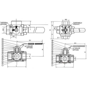 วาล์วบอลสามทาง Q14F-16P Q15F-16P ขนาด 1 นิ้ว NPT ทองเหลือง สำหรับน้ำ อุณหภูมิปกติ 32-150 องศาฟาเรนไฮต์ แรงดันใช้งาน 100 ปอนด์ต่อตารางนิ้ว - Product Image 2