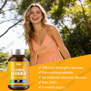 Suplemen Vitamin D3 K2 WELLBODY Kekuatan Tinggi Meningkatkan Imunitas dan Mendukung Kesehatan Tulang Tablet Vitamin D3 K2 Terbaik - Product Image 2