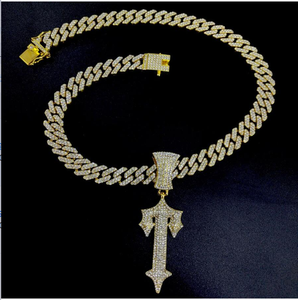 2025 שרשרת קישור של שרשרת היפ הופ שחור 15 מ "מ עם שרשרת תליון שרשרת זהב מצופה זהב - Product Image 4