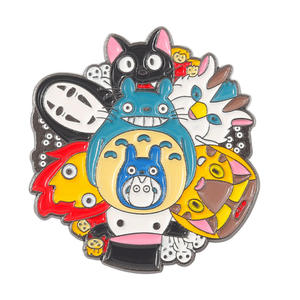Stock sac d'école épinglettes insigne en émail dur Anime épingles en émail Logo insigne en métal Anime <span class=keywords><strong>Miyazaki</strong></span> <span class=keywords><strong>Hayao</strong></span> fougueux broche épingles - Product Image 1