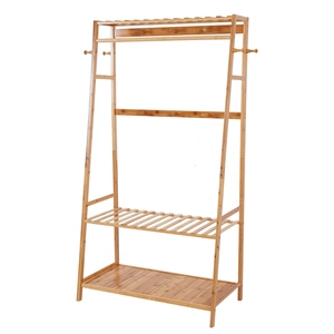 Bambou Vêtements <span class=keywords><strong>Rail</strong></span> Stand Vêtements Rack De Stockage <span class=keywords><strong>Étagère</strong></span> De Chaussures pour La Maison Chambre - Product Image 3