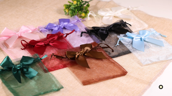 13*18 Organza Gift Bag with Ribbon Bow Drawstring Organza Bag for