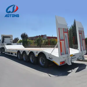 2-4 Assen 100Ton Apparatuur Vervoer Lowbed Trailer Platform Trailer 80Ton Zware Apparatuur Truck Trailer