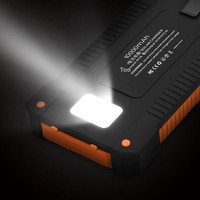 Batterie au lithium polymère solaire transfrontalière en plastique 20000 mAh, étanche à la poussière, grande capacité, éclairage extérieur, chargeur portable universel