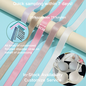 8117 1.5 tùy chỉnh Satin Dây đeo vai đàn hồi ban nhạc <span class=keywords><strong>Webbing</strong></span> nhà máy Cổ Phiếu cho áo ngực và nhà dệt sử dụng màu sắc khác nhau có sẵn - Product Image 1