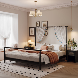 <span class=keywords><strong>Lit</strong></span> à baldaquin en bois massif de style européen, simple et moderne, <span class=keywords><strong>lit</strong></span> à baldaquin simple, style B&B, meubles - Product Image 6