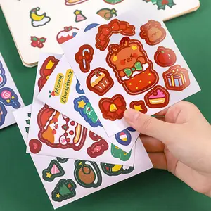 Weihnachts dekoration Kawaii Aufkleber DIY Kinder Cartoon Cut Free Material Weihnachts aufkleber