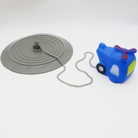 Cubierta de Drenaje de Silicona de 15 cm con Cadena, Tapón de Drenaje, Cubierta de Drenaje para Piso de Cocina y Baño, Cubierta de Drenaje con Diseño de Dibujos Animados