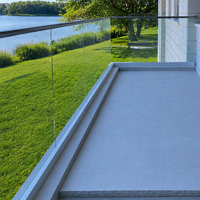 Balustrade de villa HDSAFE HD-L003A, verre trempé feuilleté sans cadre 6+6 8+8 12 10+10mm, clôture de balcon, garde-corps en aluminium à profil en U