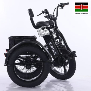 Expédition au Kenya, Tricycle électrique pliable à pneus larges de 20 pouces, <span class=keywords><strong>VTT</strong></span> 500W 48V10Ah, double panier avant et arrière, vélo électrique pour adultes, <span class=keywords><strong>VTT</strong></span> - Product Image 1