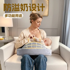 U Shape Feeding Pillow <b>Grey</b> Plush Memory Foam Nursing Support For Breastfeeding Babies With Removable Cover - Product Image 1