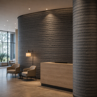 Revêtement mural flexible en pierre MCM, texture veinée, ligne ronde, 2-3 mm, ultra-fin, léger, ignifuge, intérieur extérieur