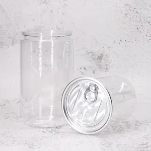 380ml Disposable Eoe Pet Plastic Food Container With Lid Easy open Pull-ring Plastic Bottles Bean Tea leaf Coffee bean