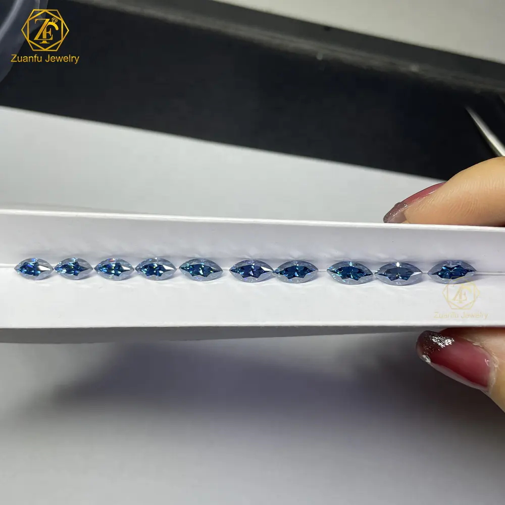 Lâche Moissanite Gems Offre Spéciale 1.0ct Marquise Forme Moissanite Diamant Bleu Couleur Moissanite