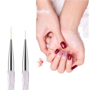 Lot de 5 pinceaux à ongles en silicone avec manche acrylique dégradé, stylo de modelage en silicone pour nail art et peinture au gel, emballage en sac PVC - Product Image 4