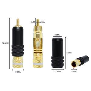 Connecteur <span class=keywords><strong>jack</strong></span> <span class=keywords><strong>RCA</strong></span> grande taille en laiton et plaqué or Fiche <span class=keywords><strong>RCA</strong></span> mâle 9mm - Product Image 2