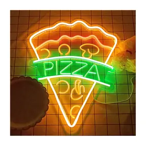 Remote Control Pizza Neon Tanda Anime Dekorasi Toko Restoran Led Neon Tanda Cahaya Dinding Dekorasi Rumah