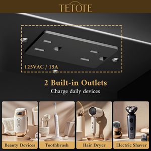 Botiquín de baño iluminado con LED con espejo, gabinete de almacenamiento iluminado montado en la pared para Baño - Product Image 4