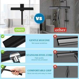 Cọ rửa kính silicon chất lượng cao với đầu gạt bằng cao su thép, có móc treo, dùng để vệ sinh cửa sổ, sàn nhà, cửa phòng tắm - Product Image 5