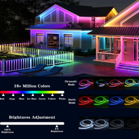 Tira de Luces LED de 20x20mm, Tira de Luces de Neón RGBW/RGB, 24v, Color y Brillo Ajustables, IP67, Impermeable, para Interiores/Exteriores